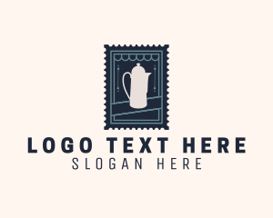 Tea House Kettle Stamp logo