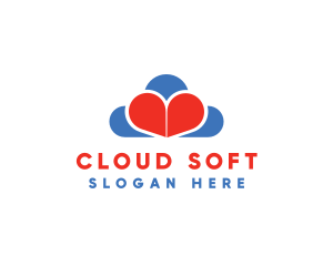 Love Heart Cloud  logo design