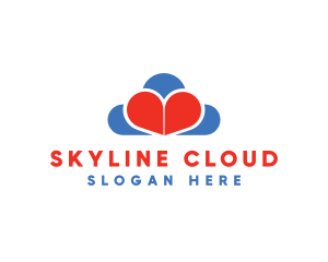 Love Heart Cloud  logo design