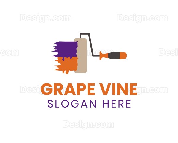 Colorful Paint Roller Drip Logo