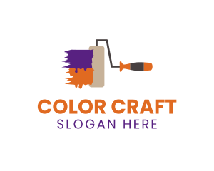 Colorful Paint Roller Drip logo