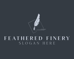 Feather Quill Writer logo design