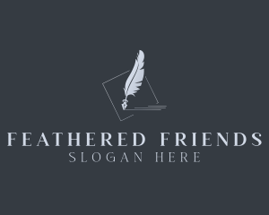 Feather Quill Writer logo design