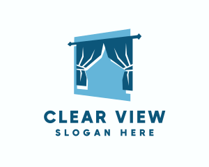 Home Window Curtain logo design