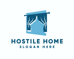 Home Window Curtain logo design