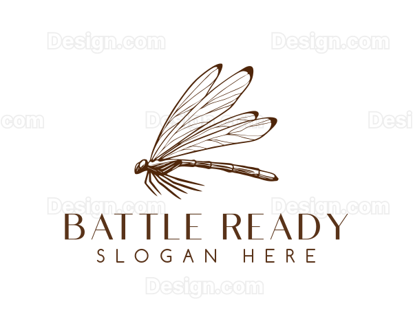 Flying Dragonfly Wings Logo