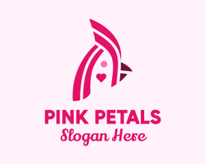 Minimalist Pink Lovebird logo design