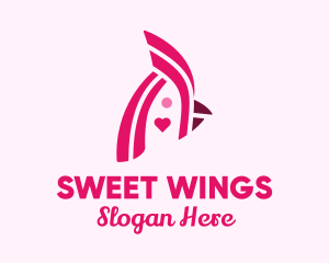 Minimalist Pink Lovebird logo