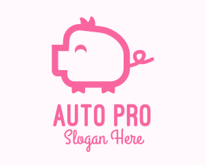 Cute Pink Pig  Logo