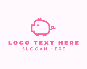 Cute Pink Pig  logo