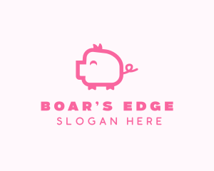 Cute Pink Pig  logo