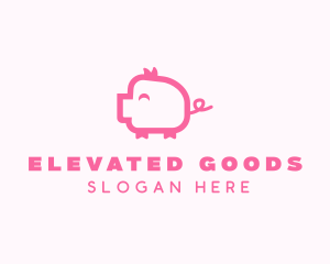 Cute Pink Pig  logo design