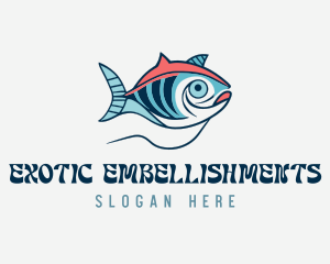 Marine Sea Ocean Fish logo design