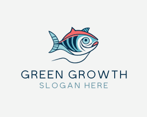 Marine Sea Ocean Fish logo design