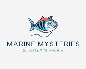 Marine Sea Ocean Fish logo design