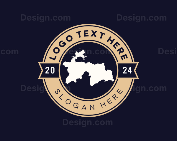 Tajikistan Land Map Logo