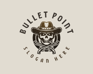 Skull Cowboy Guns logo design