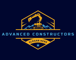 Mountain Backhoe Excavator logo design