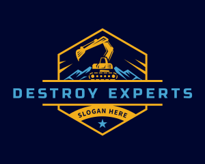 Mountain Backhoe Excavator logo design