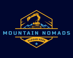 Mountain Backhoe Excavator logo design