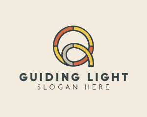 Stained Glass Letter Q logo design