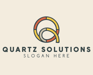 Stained Glass Letter Q logo design