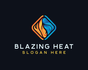 Fire Water Temperature logo design