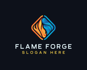 Fire Water Temperature logo design