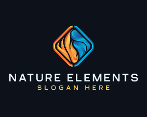 Fire Water Temperature logo design