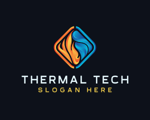 Fire Water Temperature logo design