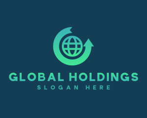 Global Trading Arrow logo design