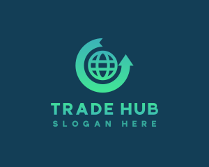 Global Trading Arrow logo design