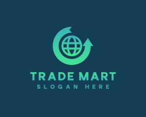 Global Trading Arrow logo design