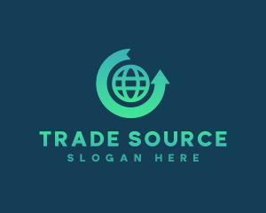 Global Trading Arrow logo design