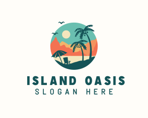 Summer Beach Island logo design