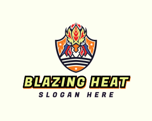 Blazing Rooster Shield logo design