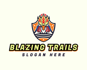 Blazing Rooster Shield logo design