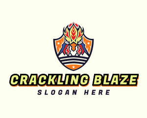 Blazing Rooster Shield logo design