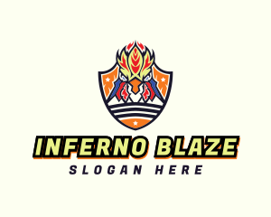 Blazing Rooster Shield logo design