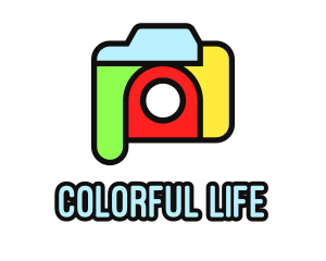 Colorful Camera Outline logo design