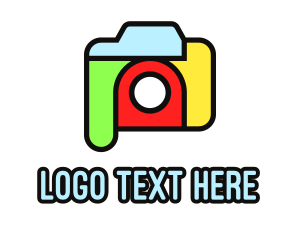 Dslr - Colorful Camera Outline logo design