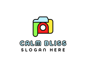 Colorful Camera Outline logo design