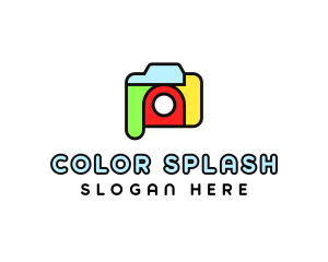 Colorful Camera Outline logo design