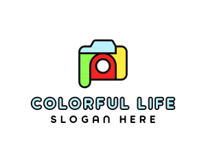 Colorful Camera Outline logo design