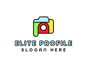 Colorful Camera Outline logo design