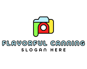 Colorful Camera Outline logo design