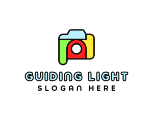 Colorful Camera Outline logo design