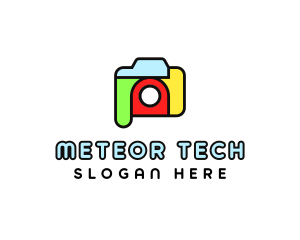 Colorful Camera Outline logo design