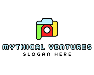 Colorful Camera Outline logo design