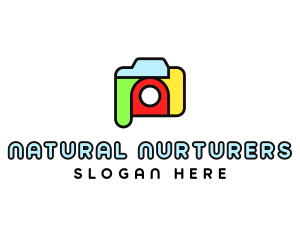 Colorful Camera Outline logo design